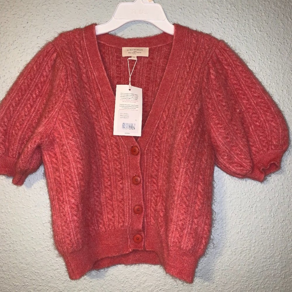 Sezane Pink Perrine Cardigan NWT